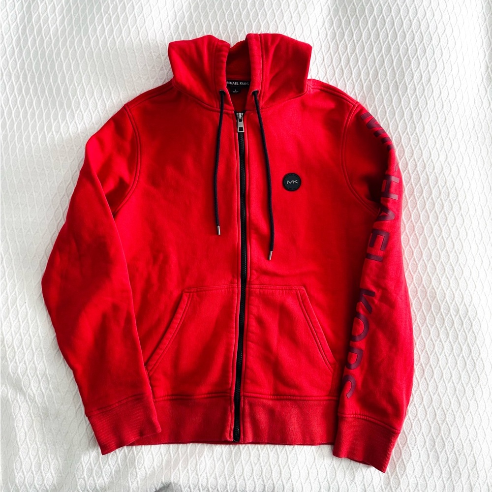 Men’s L Michael Kors Red Zip Up Sweater